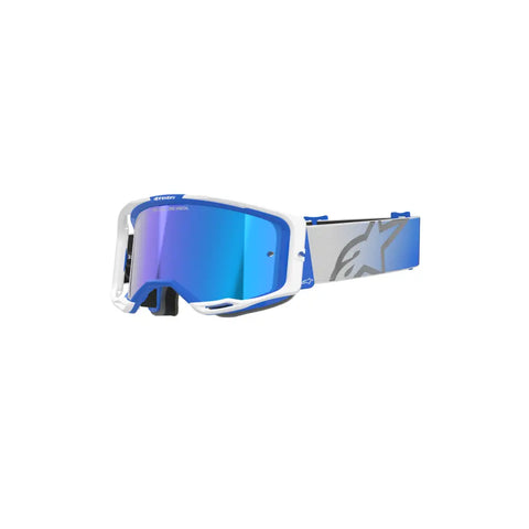 Goggles Alpinestars Vision 8 Corp Blue/White, Blue Mirror Lens