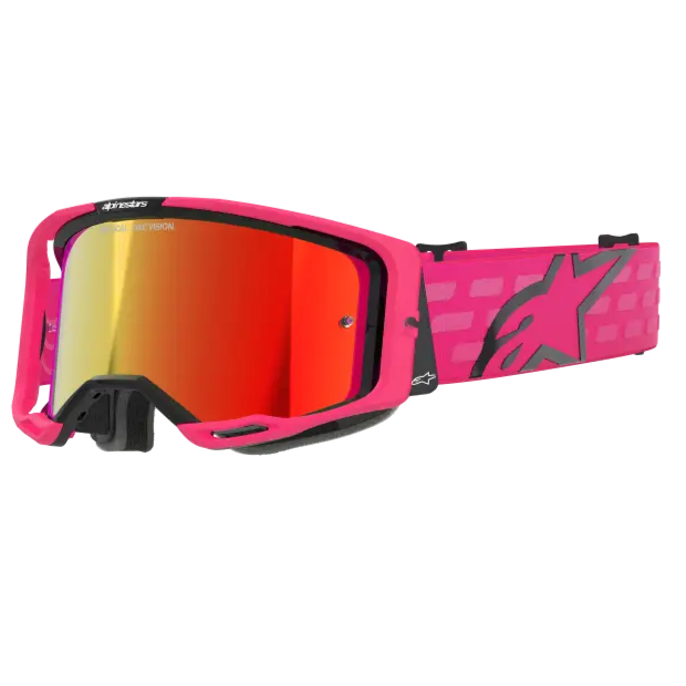 Goggles Alpinestars Vision 8 Corp Pink, Red Mirror Lens