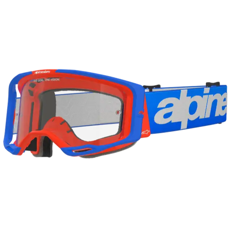 Goggles Alpinestars Vision 8 Wordmark Blue/Orange, Clear Lens