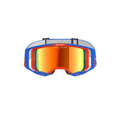 Goggles Alpinestars Vision 8 Wordmark Blue/Orange, Red Mirror Lens