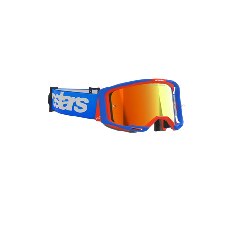 Goggles Alpinestars Vision 8 Wordmark Blue/Orange, Red Mirror Lens