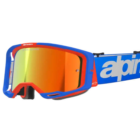 Goggles Alpinestars Vision 8 Wordmark Blue/Orange, Red Mirror Lens