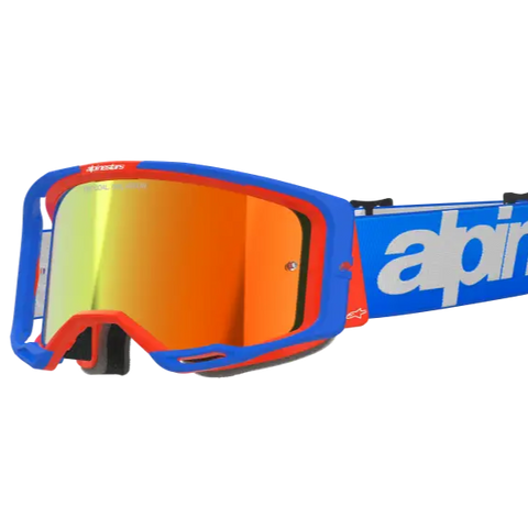 Goggles Alpinestars Vision 8 Wordmark Blue/Orange, Red Mirror Lens