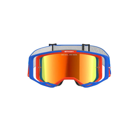 Goggles Alpinestars Vision 8 Wordmark Blue/Orange, Red Mirror Lens