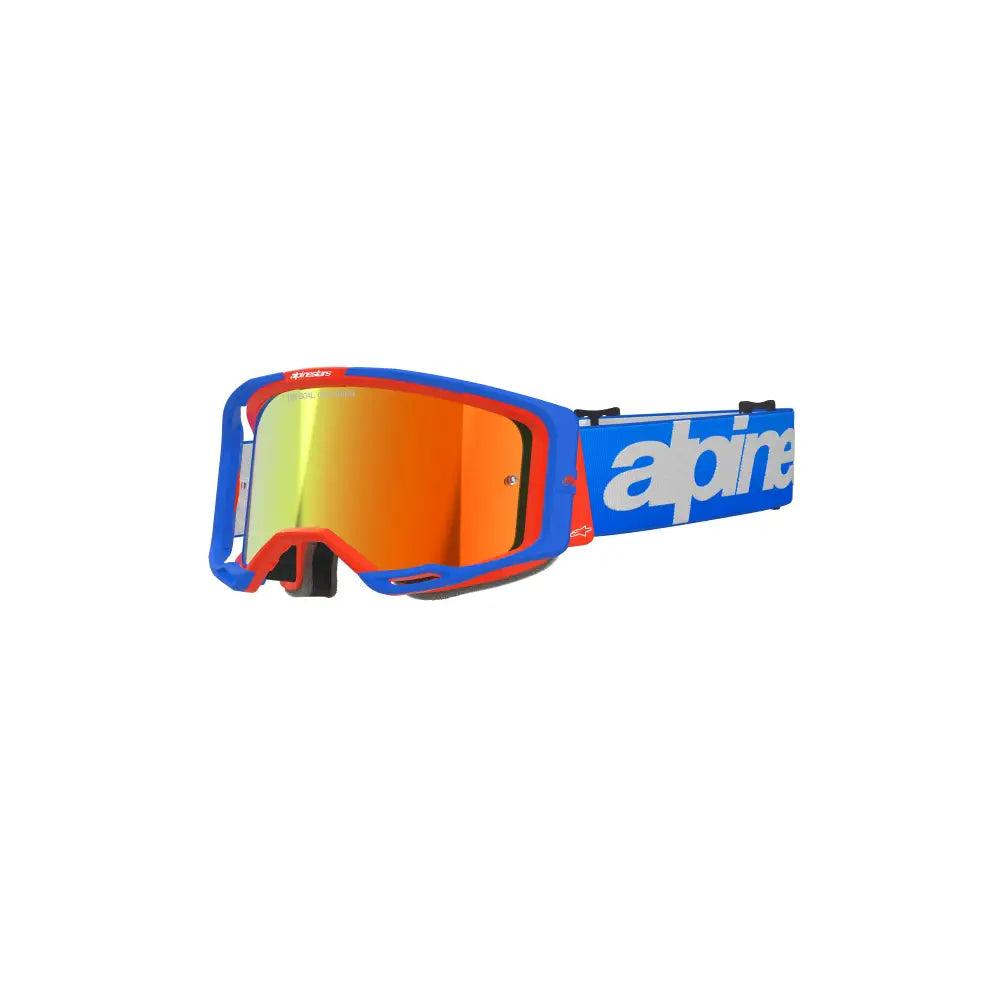 Goggles Alpinestars Vision 8 Wordmark Blue/Orange, Red Mirror Lens