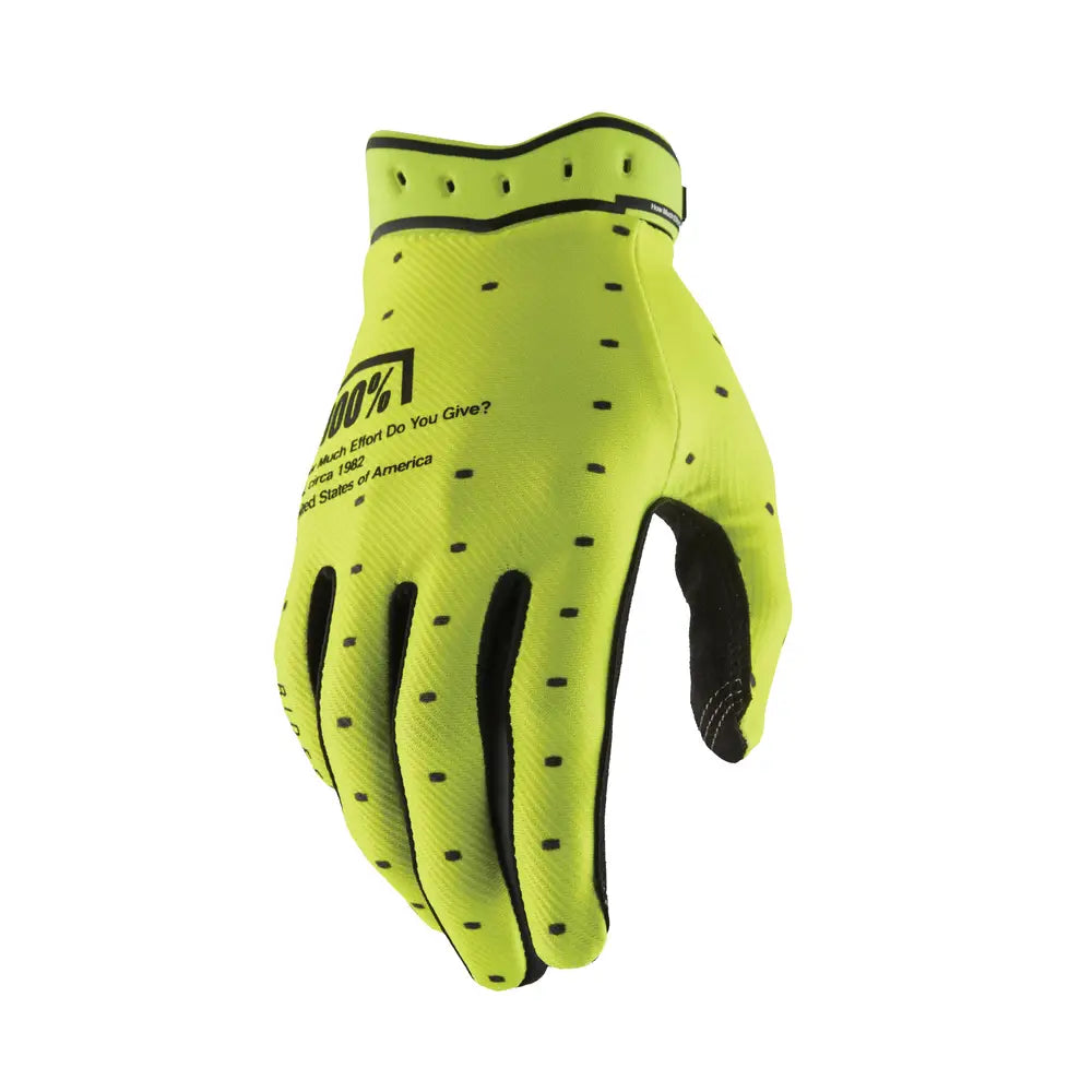 Guantes 100% Ridefit Fluo Yellow