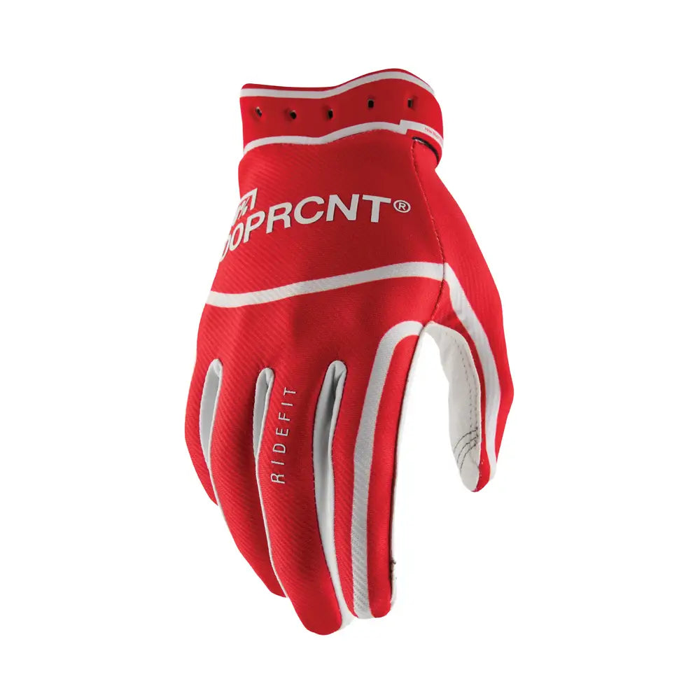 Guantes 100% Ridefit White/Red