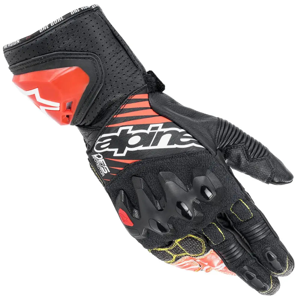 Guantes Alpinestars GP Tech v2 Black/White/Red Fluo