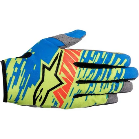 Guantes Alpinestars Racer Braap Blue/Lime/Green/Red