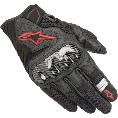 Guantes Alpinestars SMX-1 Air v2 Black/Red Fluo