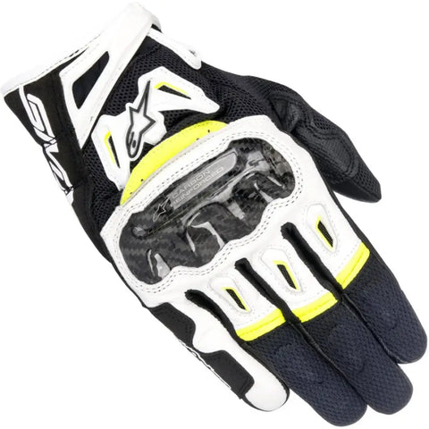 Guantes Alpinestars SMX 2 Air Carbon v2 Black/White/Yellow Fluo