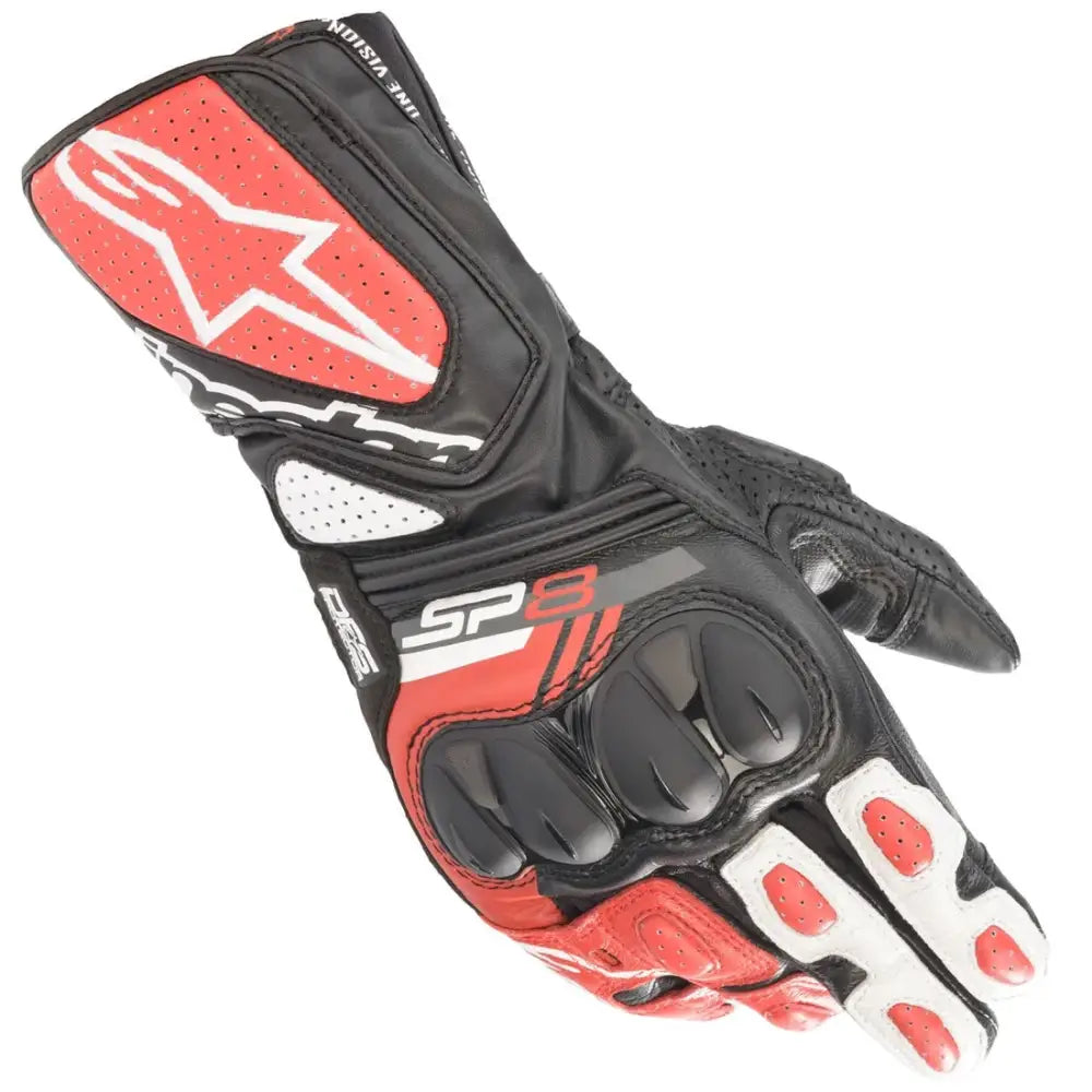 Guantes Alpinestars SP-8 V3 Black/White/Bright Red