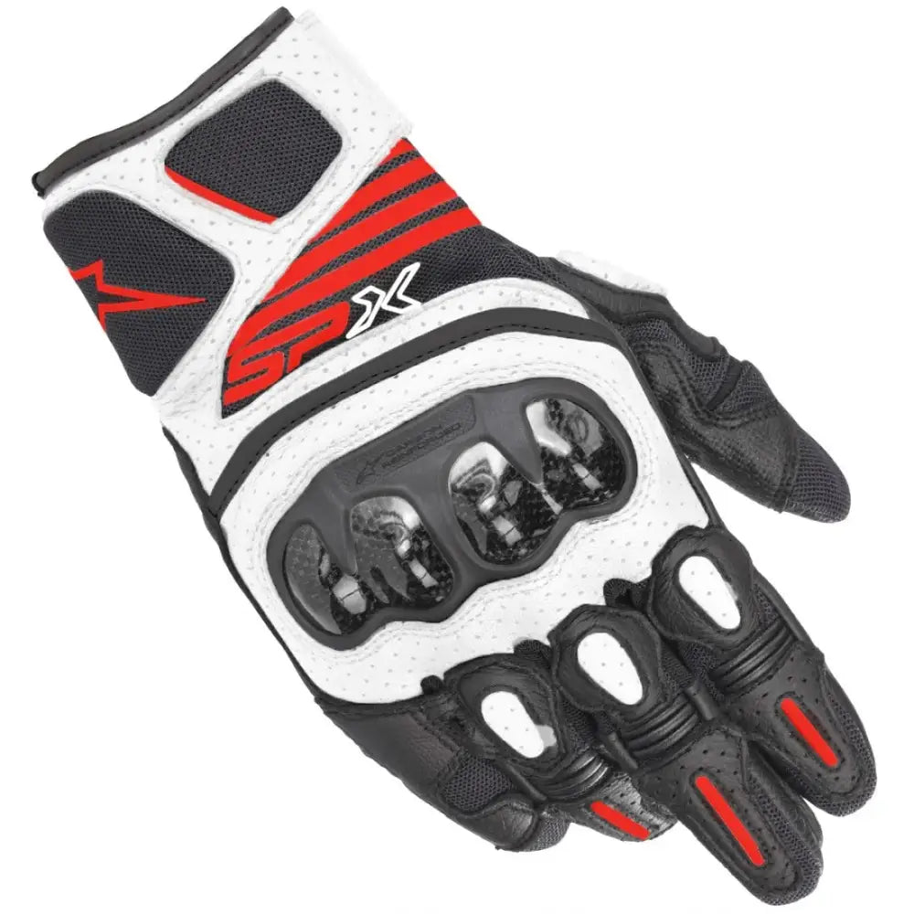 Guantes Alpinestars SP X Air Carbon v2 Black/White/Red Fluo