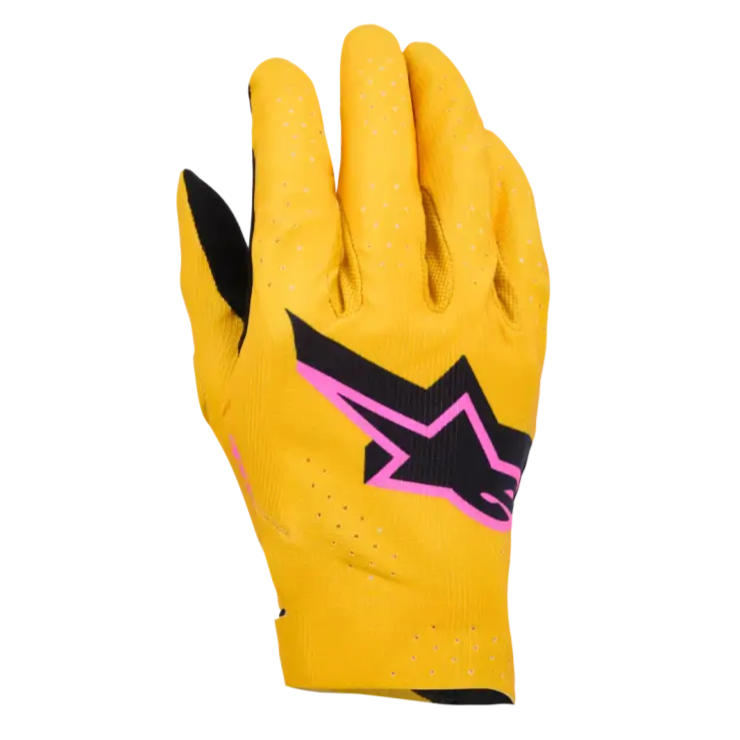 Guantes Alpinestars Supertech MX Gold/Black/Pink Fluo