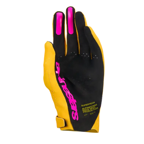 Guantes Alpinestars Supertech MX Gold/Black/Pink Fluo