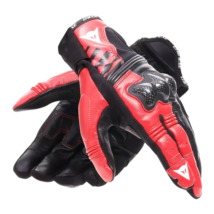 Guantes Cortos Dainese Reacto Carbon Black/Red Lava