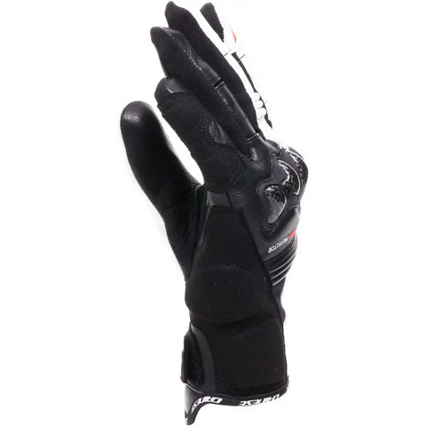 Guantes Cortos de Mujer Dainese Reacto Carbon Black/White/Red Fluo