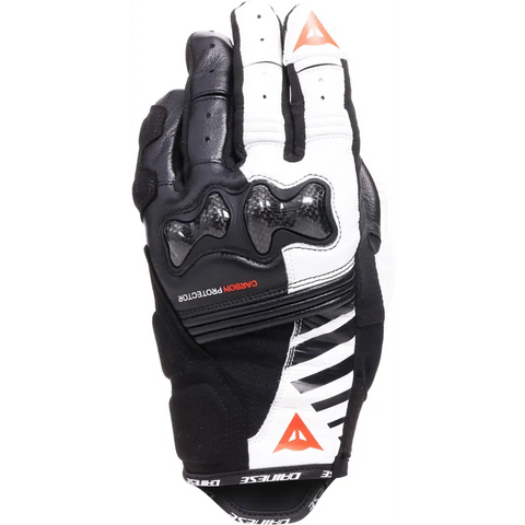 Guantes Cortos de Mujer Dainese Reacto Carbon Black/White/Red Fluo