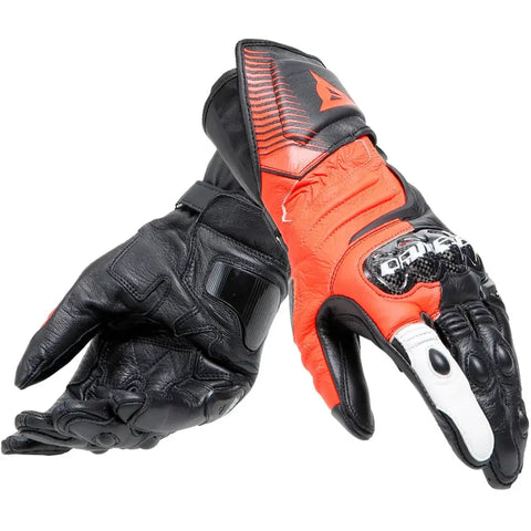 Guantes Dainese Carbon 4 Long Black/Fluo Red/White