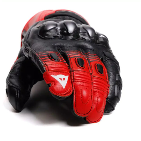 Guantes Dainese Fiero Metal Black/Red Lava/White
