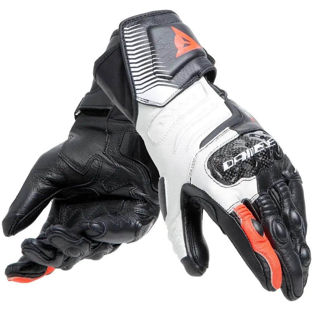 GUANTES DE MOTO RACING EN PIEL DE CHICAS CON FIBRA DE CARBONO C.E