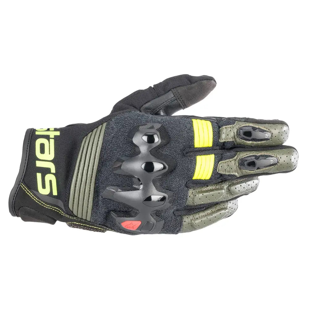 Guantes de Piel Alpinestars Halo Forest Black/Yellow Fluo