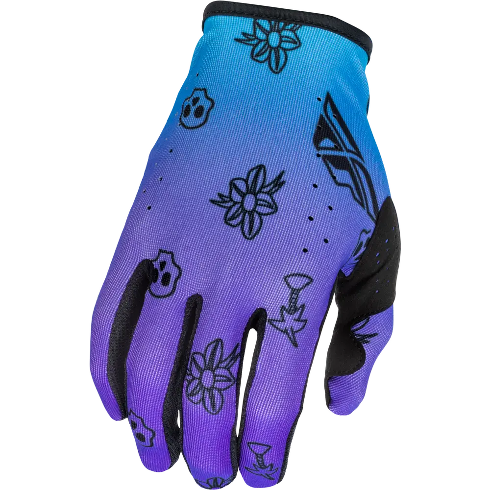 Guantes Fly Racing Lite Outline Purple/Blue/Black