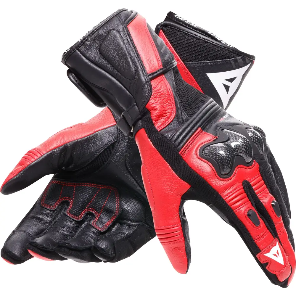 Guantes Largos Dainese Reacto Carbon Black/Red Lava