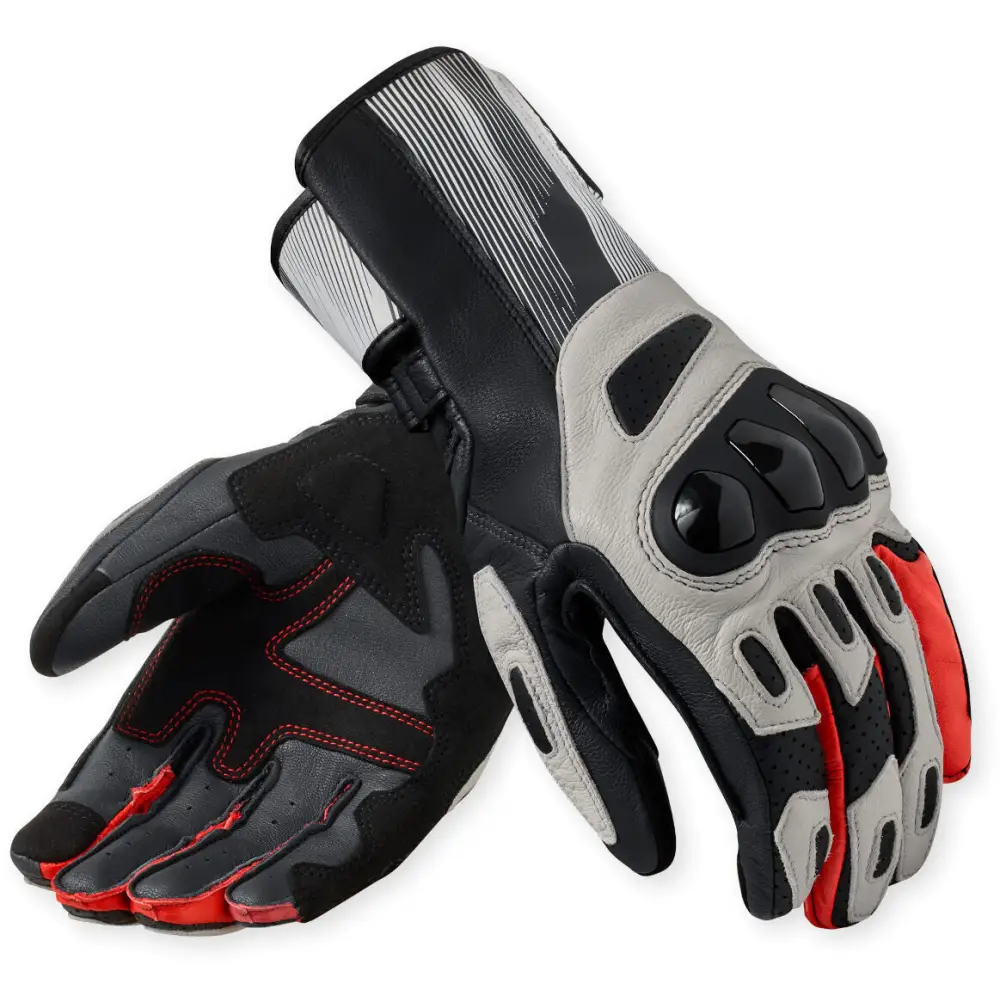 Guantes REV'IT! Metis 2, Light Grey/Neon Red