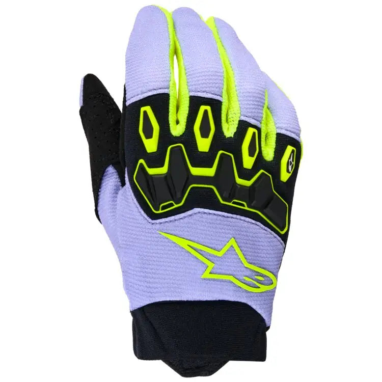 Guantes Youth Alpinestars Full Bore V2 para Niño Purple/Yellow Fluo
