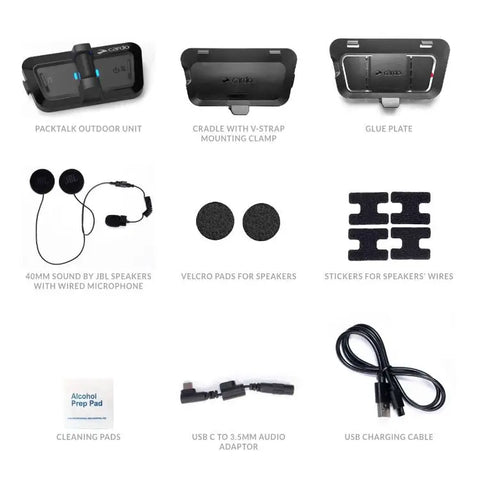 Intercomunicador Bluetooth Cardo PackTalk Outdoor Duo, Black