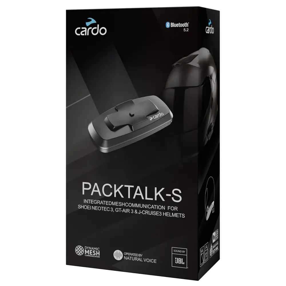 Intercomunicador Bluetooth Cardo Packtalk-S para Cascos Shoei GT-Air 3/NEOTEC 3/J-Cruise 3