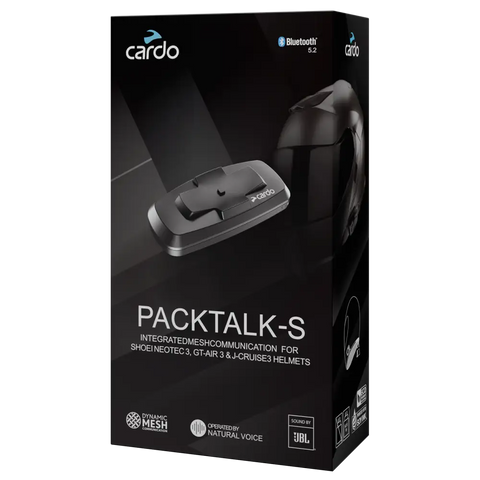 Intercomunicador Bluetooth Cardo Packtalk-S para Cascos Shoei GT-Air 3/NEOTEC 3/J-Cruise 3