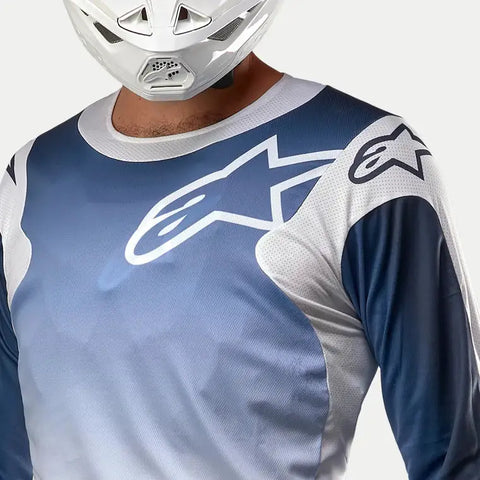 Jersey Alpinestars Racer Hoen White/Dark Navy/Light Blue