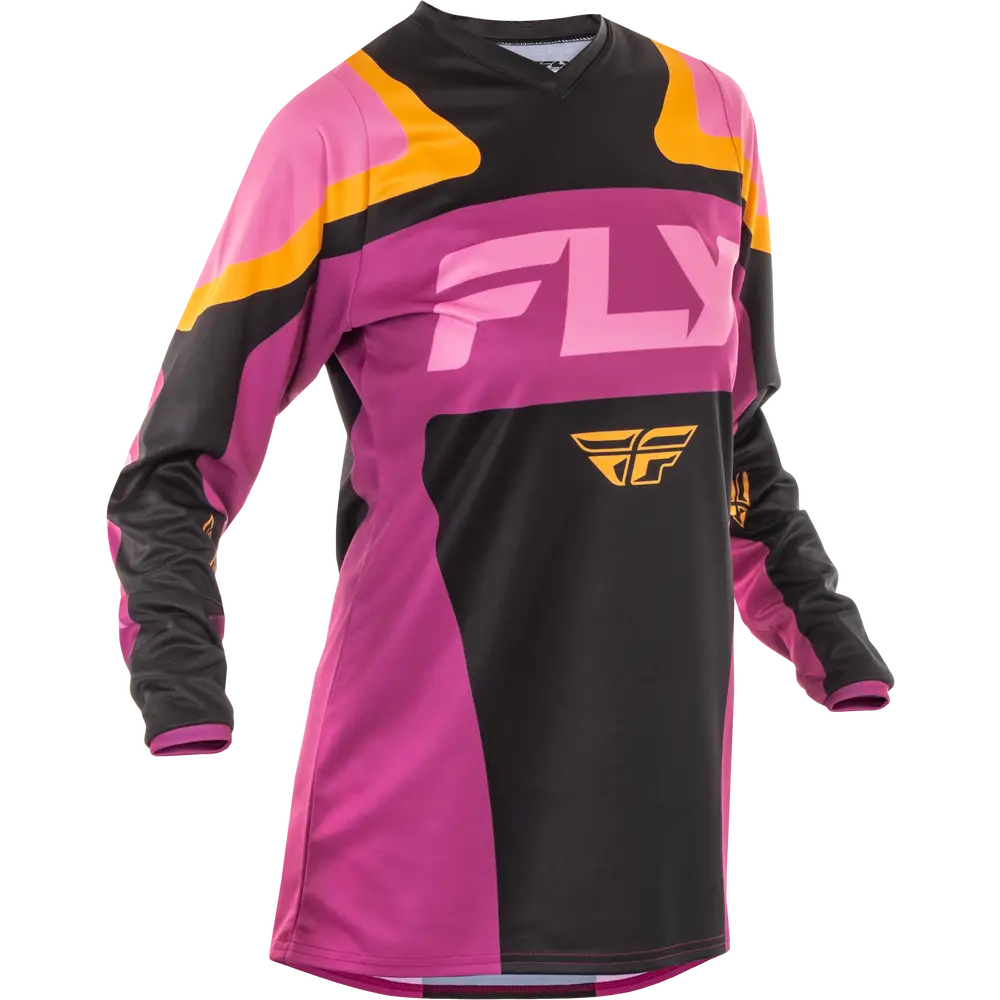 Jersey de Mujer Fly Racing F-16 Black/Mauve/Yellow