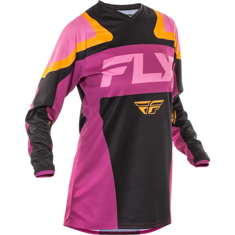 Jersey de Mujer Fly Racing F-16 Black/Mauve/Yellow