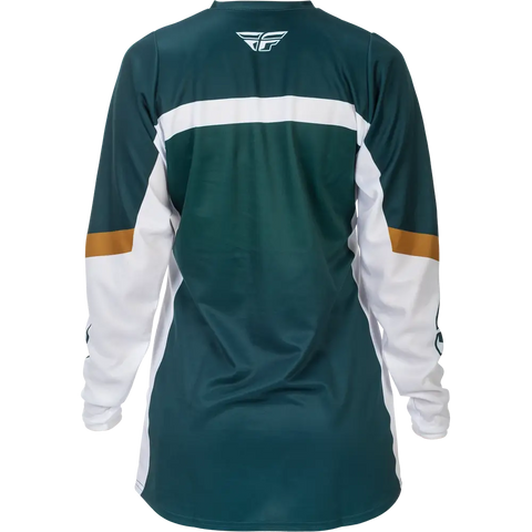 Jersey de Mujer Fly Racing F-16 Teal/White/Gold