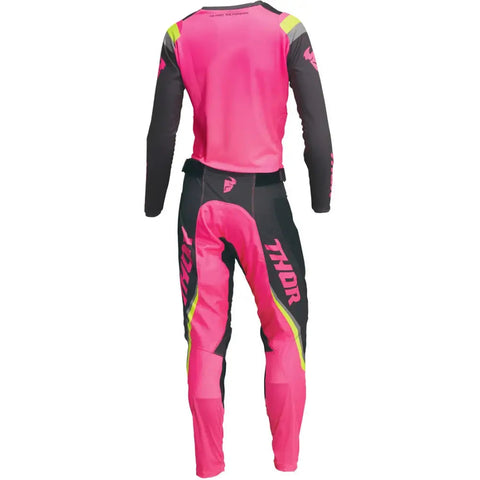 Jersey de Mujer Thor Pulse Rev Charcoal/Fluo Pink