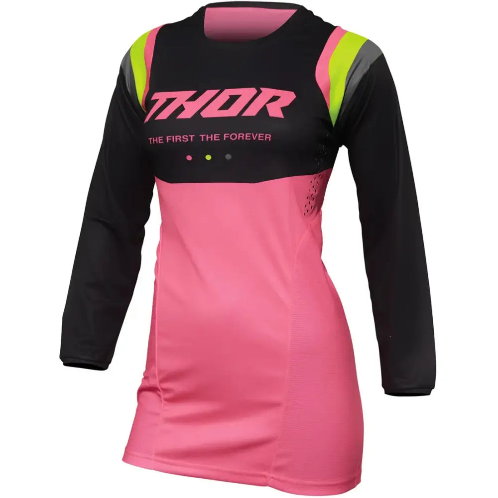 Jersey de Mujer Thor Pulse Rev Charcoal/Fluo Pink