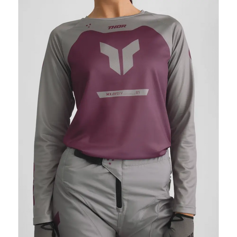 Jersey de Mujer Thor Ridemode Menace Purple/Gray