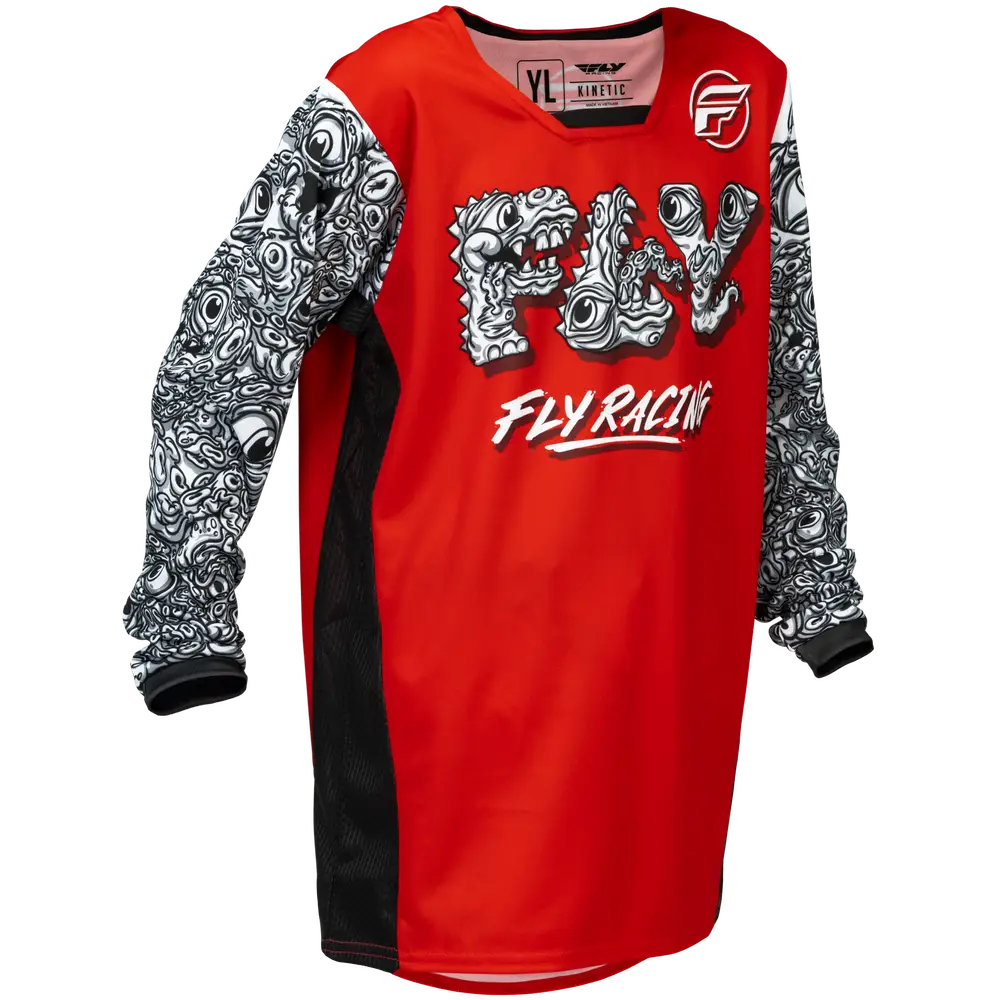 Jersey para Niño Fly Racing Youth Kinetic Mutant Red/White/Black