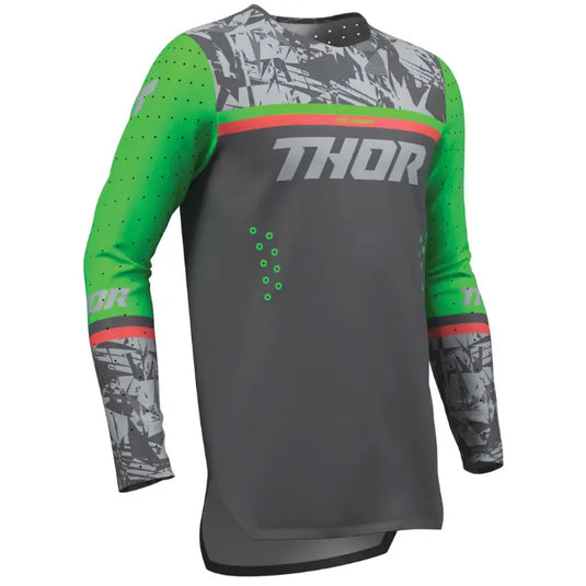 Jersey para Niño Thor Youth Sportmode Punk’d Charcoal/Green
