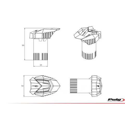 Juego de Deslizadores R19 Puig para Chasis, BMW S1000R 2021-2025