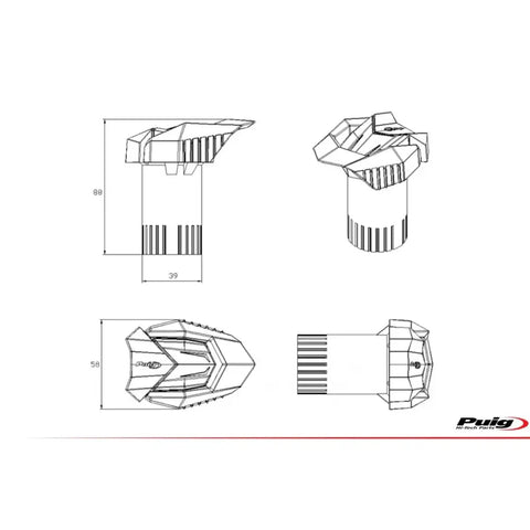 Juego de Deslizadores R19 Puig para Chasis, BMW S1000R 2021-2025