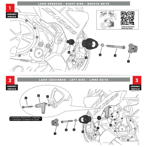 Juego de Deslizadores R19 Puig para Chasis, BMW S1000R 2021-2025