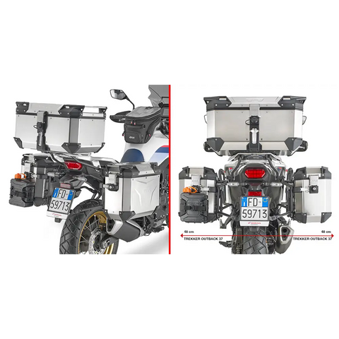 Kit de Herrajes Givi PLO1201CAM para Maletas Laterales Monokey® Cam-Side Trekker Outback, Honda Transalp XL750 23-25