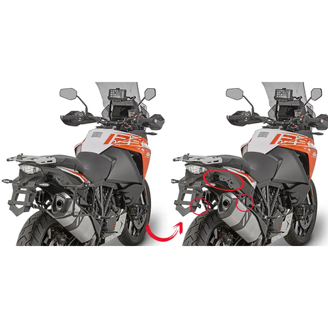 Kit de Herrajes de Liberación Rápida para Maletas Laterales Givi PLR7706, KTM 1190 Adventure/1290 Super Adventure/R/S/T