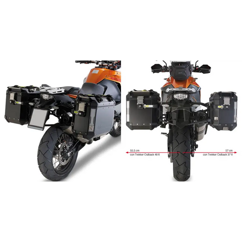 Kit de Herrajes para Maletas Laterales Givi PL7705CAM Monokey, KTM 1090/1190 Adventure/R/1290 Super Adventure