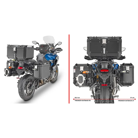 Kit de Herrajes para Maletas Laterales Givi PLO6423CAM Trekker Outback, Triumph Tiger 1200 GT/Rally Explorer 22-25