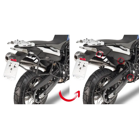 Kit de Herrajes para Maletas Laterales Givi PLR5103, BMW F650GS/F700GS/F800GS